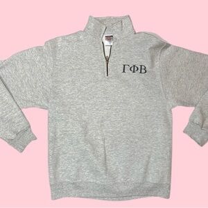 Vintage Light Gray Zip-Up Sweater